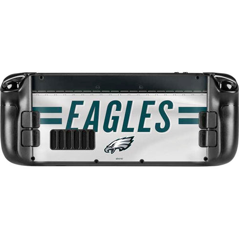 NFL Philadelphia Eagles White Striped Steam Deck Handheld Gaming Computer Skin